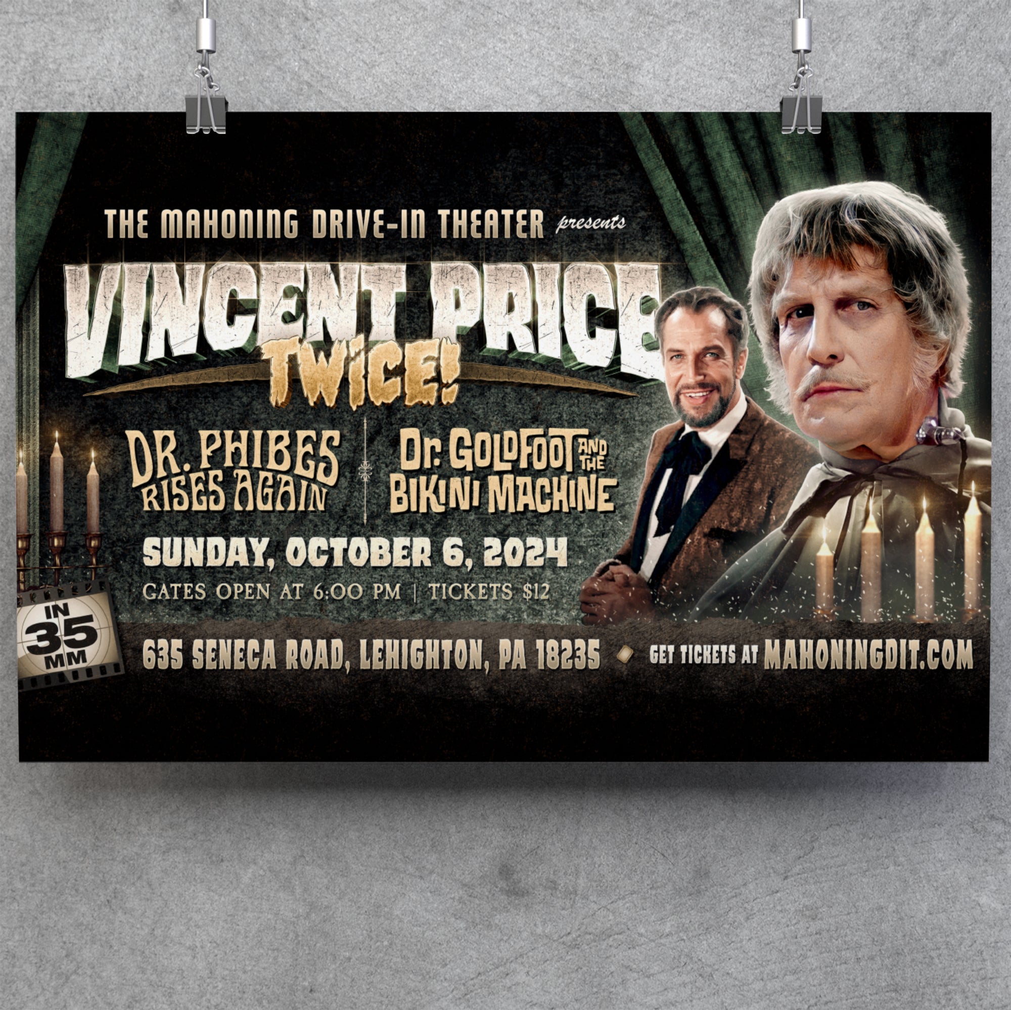 Vincent Price Twice- 2024 Event Poster